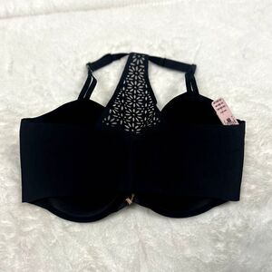 Victoria's Secret Lightly Lined Demi Racerback with cutout details Blk SZ 36DDD